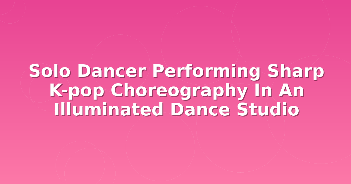 Solo dancer performing sharp K-pop choreography in an illuminated dance studio